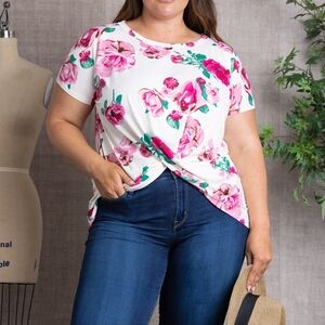 Floral Print Women's Top NWT XL